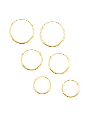 Lovisa - Multipack mit klassischen Creolen aus vergoldetem Sterlingsilber-Goldfarben