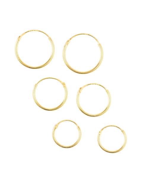 Lovisa – Multipack mit klassischen Creolen aus vergoldetem Sterlingsilber - view 1