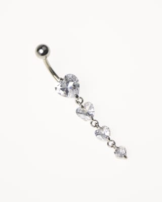Lovisa – Nabelpiercing aus Chirurgenstahl in Silber mit Zirkonia-Herzen - view 1