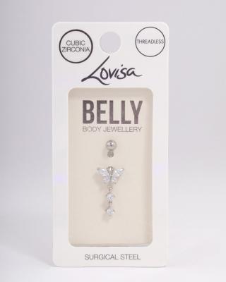 Lovisa - Nabelpiercing aus Chirurgenstahl in Silberoptik mit Anhänger aus Zirkonia