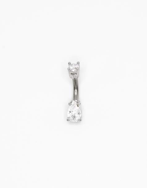 Lovisa - Navelpiercing van titanium met siersteentjes in zilver - view 1