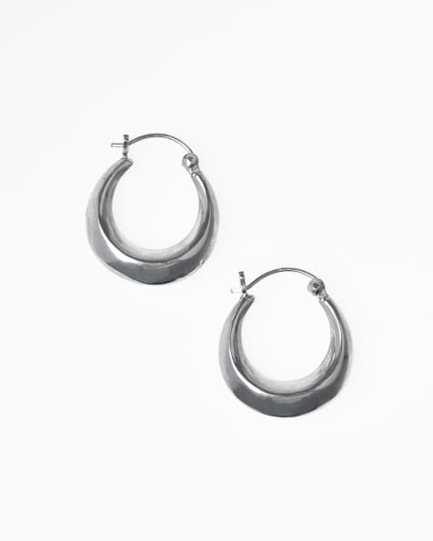 Lovisa - Oorbellen met platte kant van sterling zilver in zilverkleur - view 1