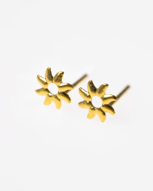 Lovisa - Orecchini a bottoni a raggio di sole in argento sterling placcato oro 
