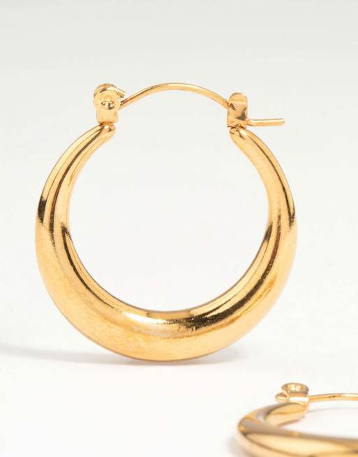 Lovisa orecchini a cerchio a mezzaluna in acciaio inossidabile placcato oro 18 mm, 2 di 4