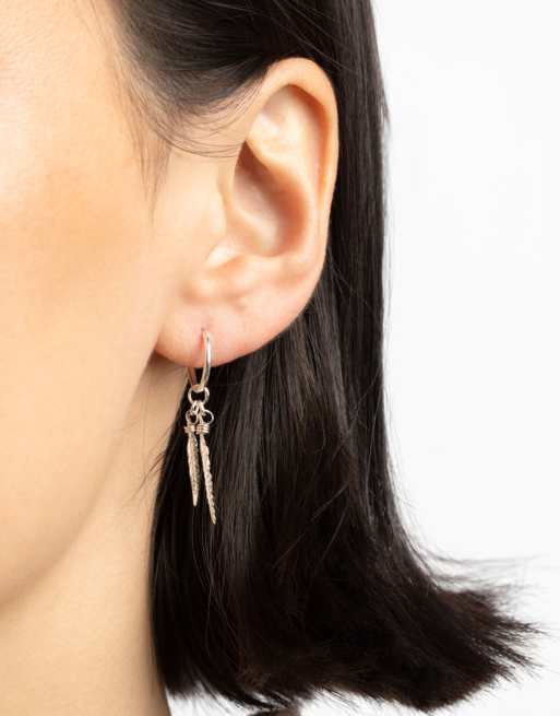 Lovisa - Orecchini a cerchio in argento sterling con foglie, 2 di 4