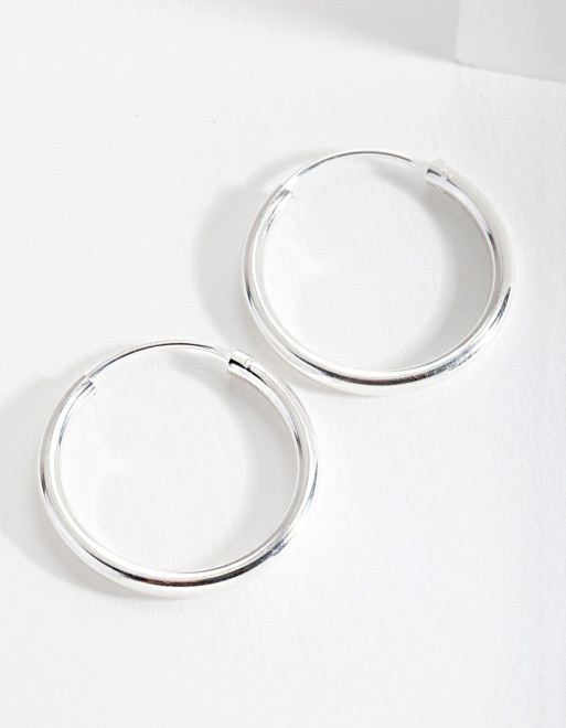 Lovisa - Orecchini a cerchio in argento sterling lucido da 25 mm color argento