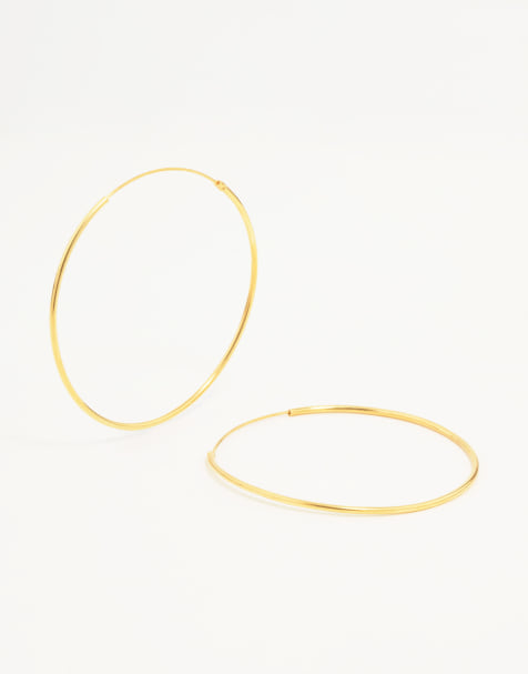 Lovisa - Orecchini a cerchio in argento sterling placcato oro da 40 mm - view 1