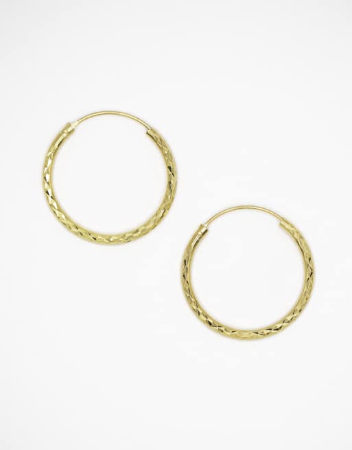 Lovisa - Orecchini a cerchio in argento sterling placcato oro taglio diamante da 25 mm
