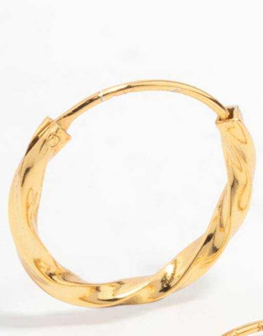 Lovisa - Orecchini a cerchio intrecciato da 15mm in argento sterling placcato oro, 4 di 4