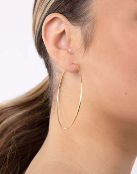 Lovisa - Orecchini a cerchio sottili da 60 mm in argento sterling placcato oro - view 1
