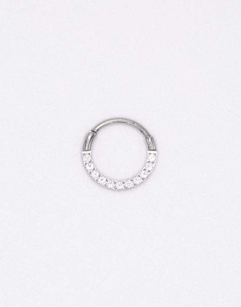 Lovisa - Orecchini a clip da 7 mm in acciaio chirurgico color argento con zirconia cubica - view 1