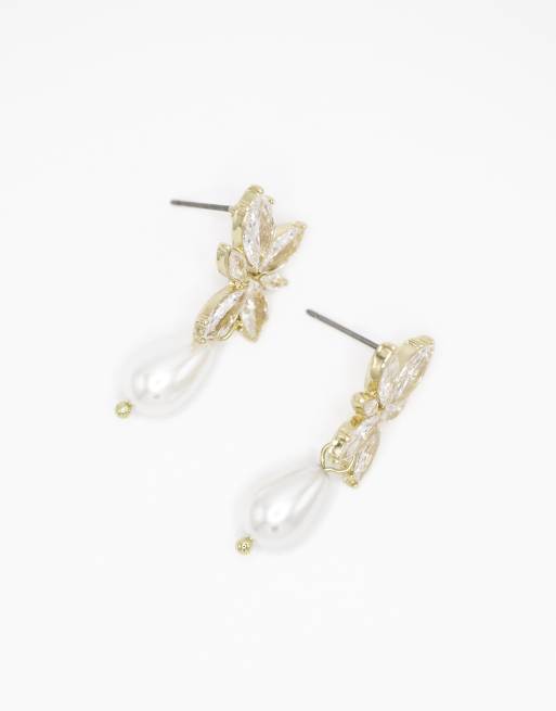Lovisa - Orecchini pendenti dorati grandi con zirconia cubica marquise, 2 di 3