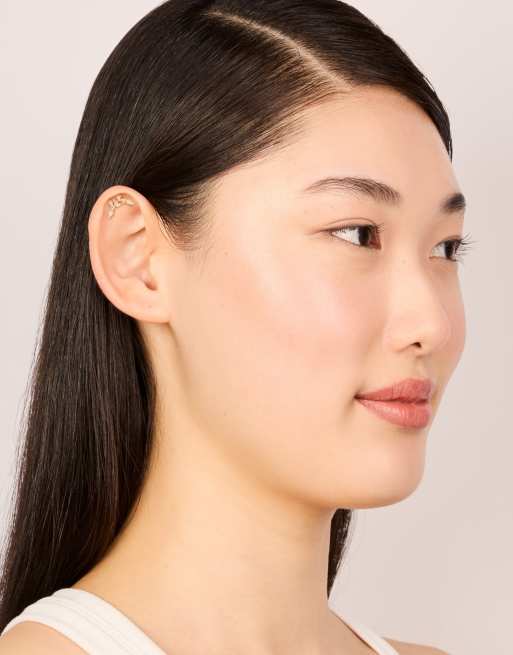 Lovisa - Orecchino in acciaio chirurgico placcato oro curvo con retro piatto, 4 di 5