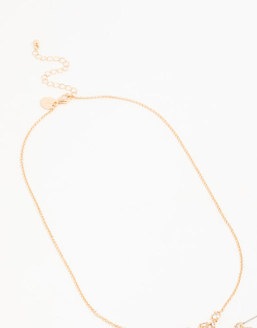 Lovisa - Parure collier et boucles d'oreilles avec branche d'olivier - Doré, 4 de 4