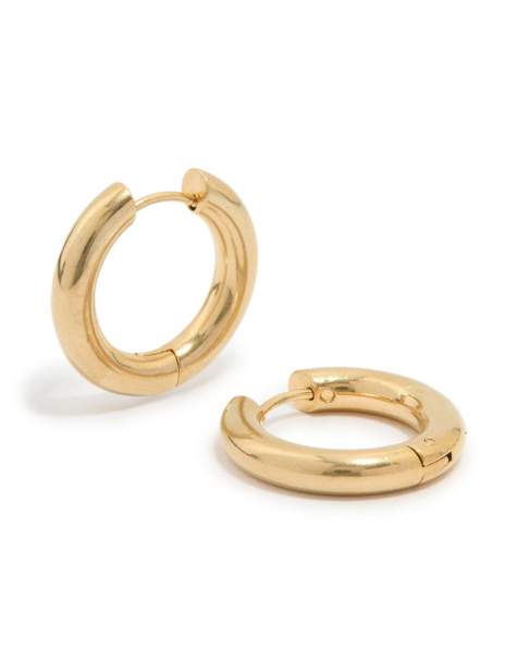 Lovisa - pendientes de aro gruesos tipo clicker de acero inoxidable chapado en oro de 22 mm - view 1