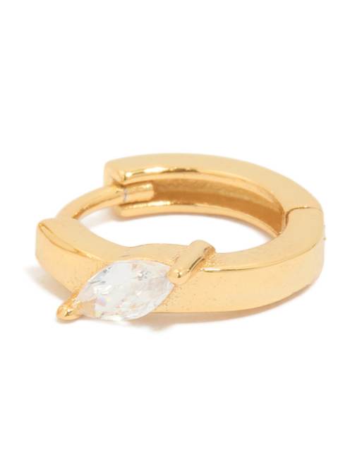 Lovisa - Petites créoles en argent massif plaqué or ornées de zircons cubiques - Doré, 3 de 5
