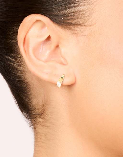 Lovisa - Petites créoles en argent massif plaqué or ornées de zircons cubiques - Doré, 5 de 5