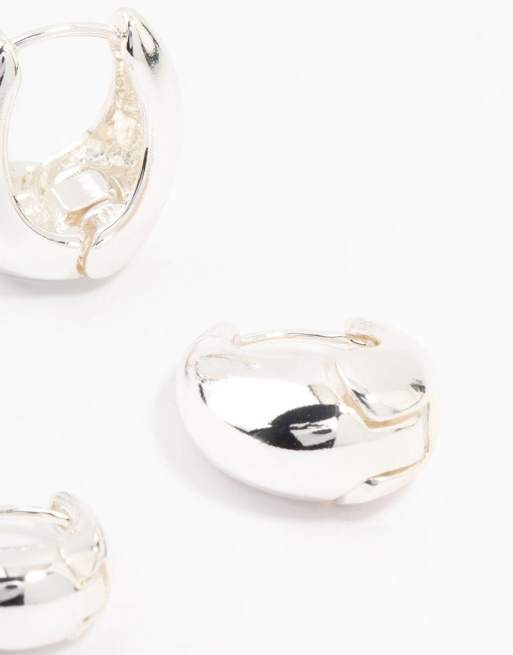 Lovisa - Petites créoles ovales de tailles variées en plaqué argent, 2 de 3