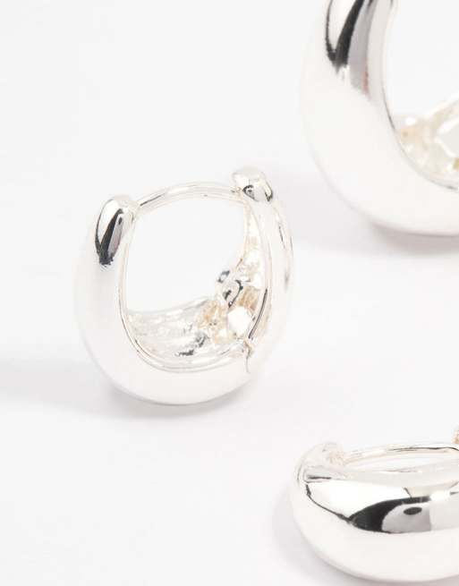 Lovisa - Petites créoles ovales de tailles variées en plaqué argent, 3 de 3