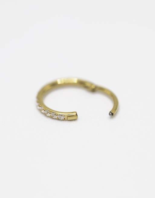 Lovisa - Piercing à charnière orné de zircons cubiques pavés en titane plaqué or - Doré, 3 de 3