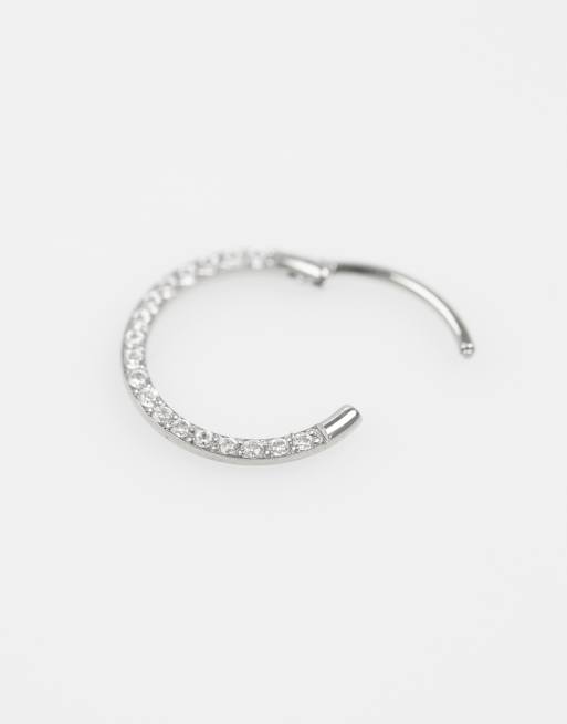 Lovisa - Piercing anneau à charnière en acier chirurgical et zircons cubiques - Argenté , 2 de 3