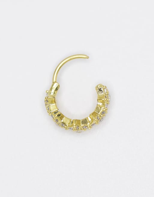 Lovisa - Piercing de nombril à charnière en acier chirurgical plaqué or avec étoiles en zircon cubique, 2 de 3