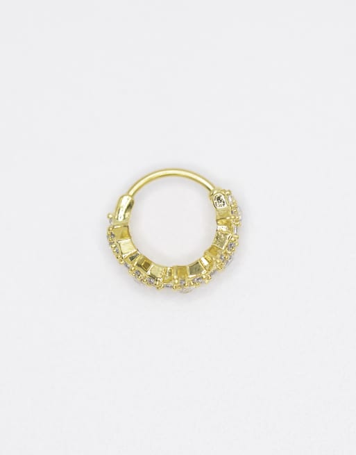 Lovisa - Piercing de nombril à charnière en acier chirurgical plaqué or avec étoiles en zircon cubique, 3 de 3