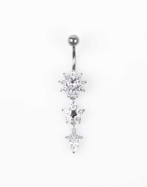 Lovisa - Piercing de nombril en titane avec fleurs multiples - Argenté , 3 de 3
