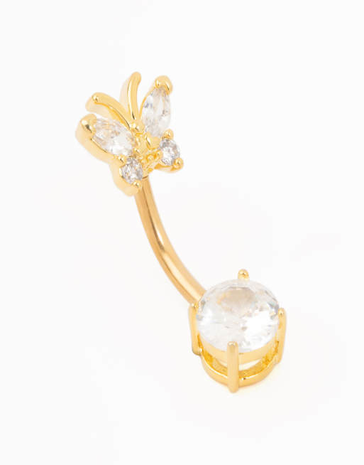 Lovisa - Piercing de nombril en titane orné de zircons cubiques - Doré , 2 de 3