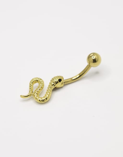 Lovisa - Piercing de nombril serpent en titane plaqué or, 2 de 3