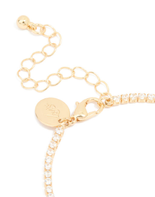 Lovisa - Pulsera de tenis delicada con circonitas cúbicas chapada en oro, 3 de 5