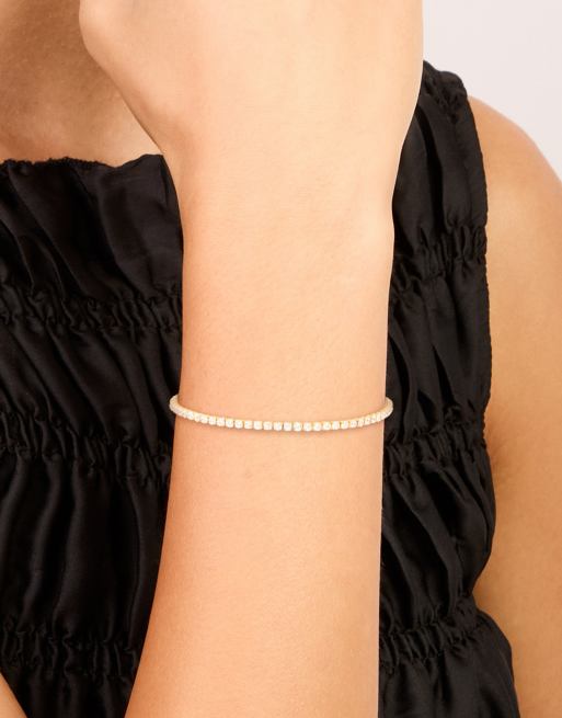 Lovisa - Pulsera de tenis delicada con circonitas cúbicas chapada en oro, 4 de 5
