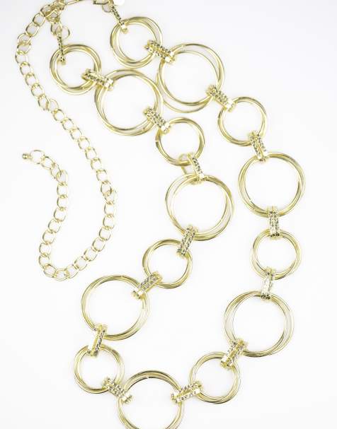 Lovisa - Riem met grote geschakelde ringen in goud - view 1