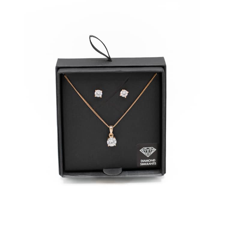 Ethnisches Schmuck-Set Halskette & Ohrringe - Yazilind Farbe Geprägte Oval Design