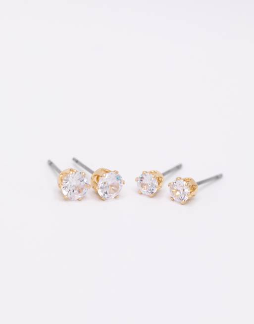 Lovisa – Set mit goldfarbener Halskette mit Perlen & goldfarbene Ohrringe mit Diamantimitaten , 3 von 3