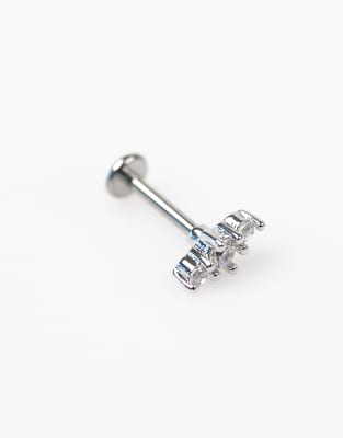 Lovisa - Set mit Piercings aus silberfarbenem Titan mit flachem Ende und texturiertem Schlangenmotiv