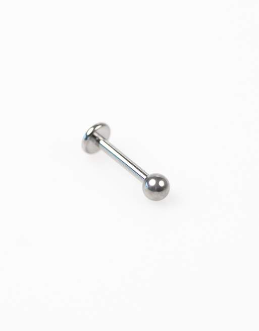 Lovisa – Set mit Piercings aus silberfarbenem Titan mit flachem Ende und texturiertem Schlangenmotiv , 2 von 3