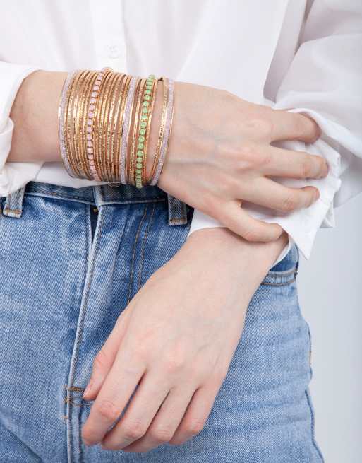 Lovisa - Set van 20 gouden armbanden met glitter en siersteentjes, 2 van 4