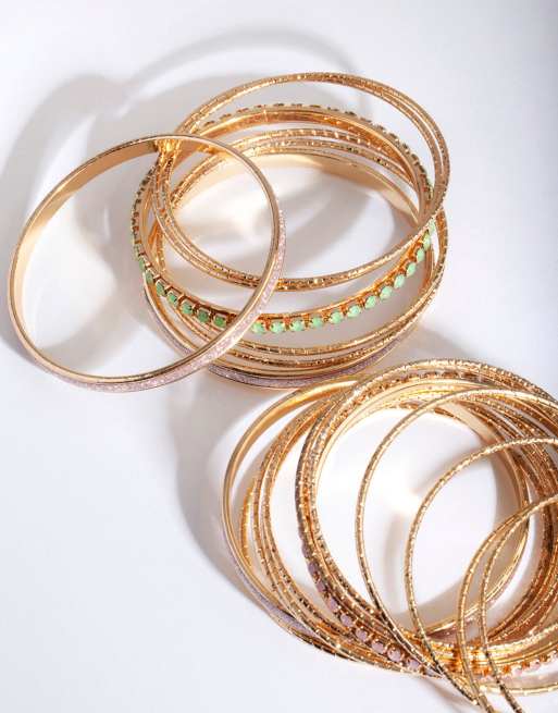 Lovisa - Set van 20 gouden armbanden met glitter en siersteentjes, 3 van 4