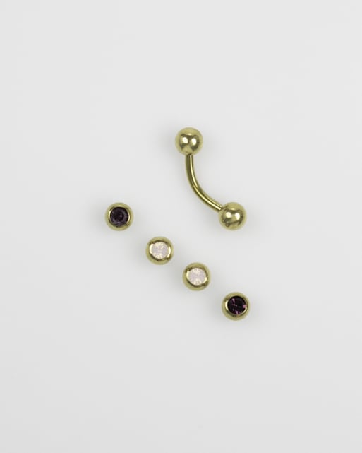 Lovisa - Set van klassieke verwisselbare navelpiercings van verguld chirurgisch staal in goud