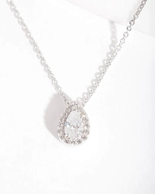 Lovisa – Silberfarbene Halskette aus Sterlingsilber mit Nimbus-Anhänger mit Zirkonia-Strass , 2 von 3