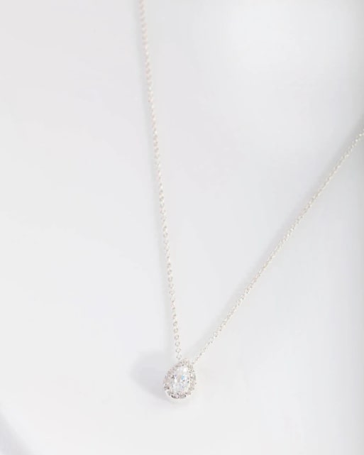 Lovisa – Silberfarbene Halskette aus Sterlingsilber mit Nimbus-Anhänger mit Zirkonia-Strass , 3 von 3