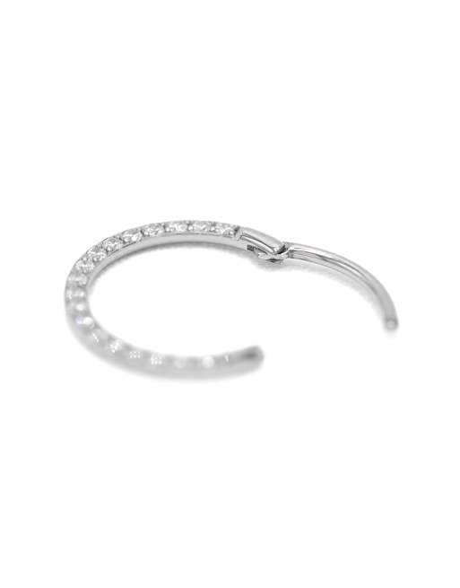 Lovisa – Silberfarbener Clicker-Ring aus Titan mit Zirkoniasteinen, 10 mm , 2 von 3