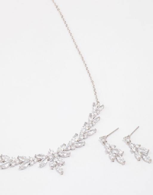 Lovisa Silver leafy cubic zirconia vine jewellery set in silver, 3 of 4