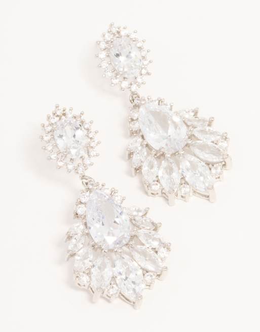 Lovisa - Statement oorhangers met geclusterde kristallen in zilver