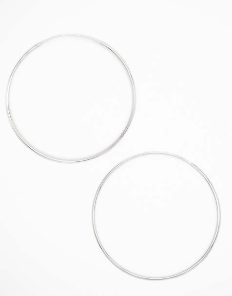 Lovisa Sterling silver 50mm hoop in silver - view 1