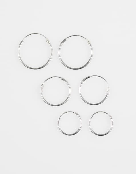 Lovisa Sterling silver classic hoop pack in silver - view 1