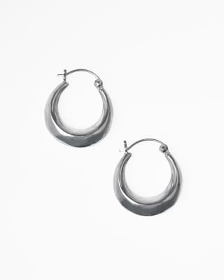 Lovisa sterling silver flat edge hoop in silver