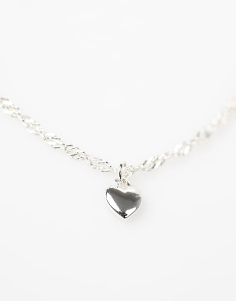 Lovisa Sterling silver simple heart bracelet in silver - view 1