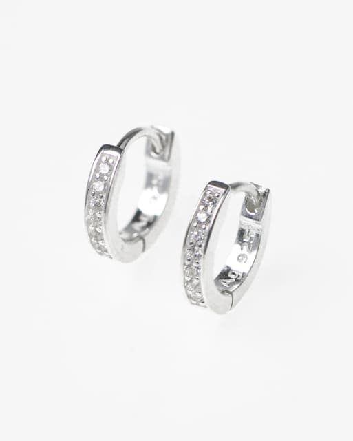 Lovisa - Sterling zilveren kleine oorringen met zirkonia in zilver 